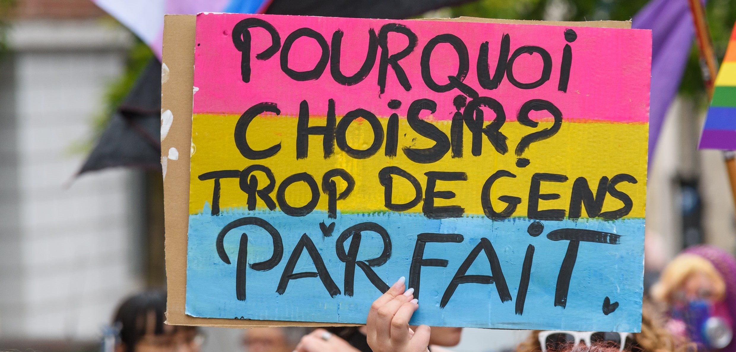 Pancarte pan lors d&#39;une Marche des Fiertés