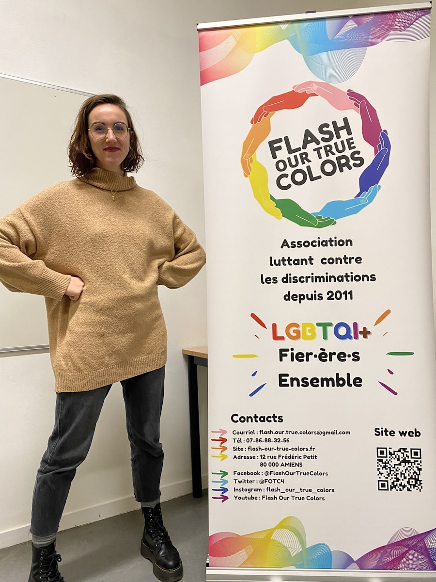 Picture of an activist ready to lead a discussion group